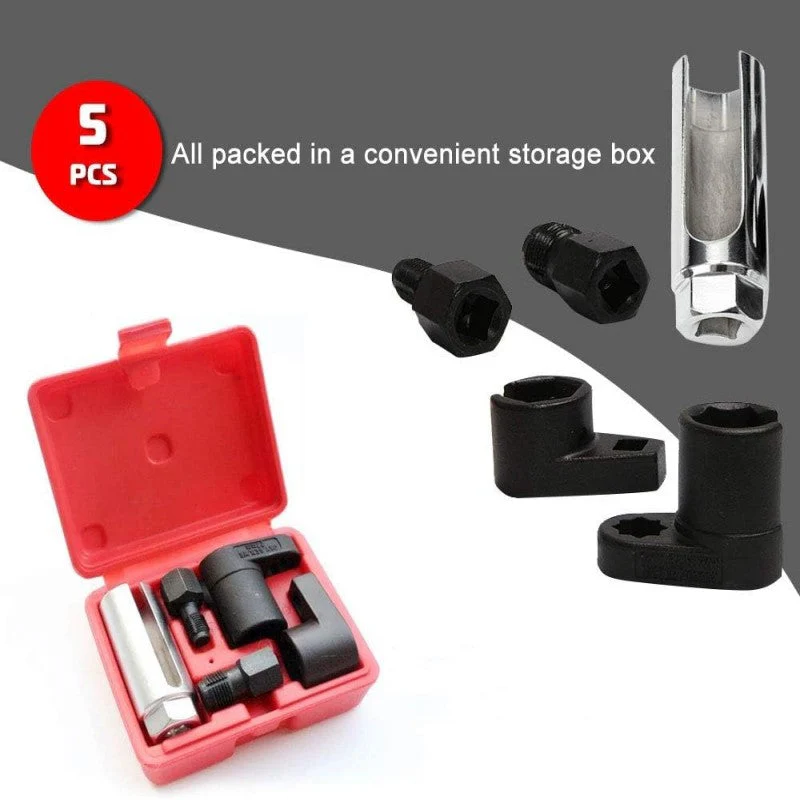 📢📢60 % DE RÉDUCTION !! ⏰🔧Jeu de 5 pièces comprenant une douille de décalage pour capteur O2 automobile et un chasse-filet