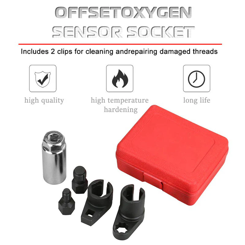 📢📢60 % DE RÉDUCTION !! ⏰🔧Jeu de 5 pièces comprenant une douille de décalage pour capteur O2 automobile et un chasse-filet - Image 4