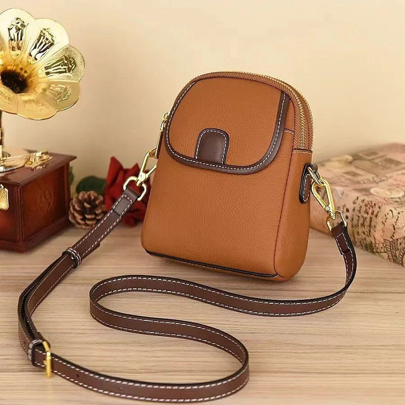 Sac à bandoulière classique en PU pour femmes avec fermeture à glissière double couche - Image 16