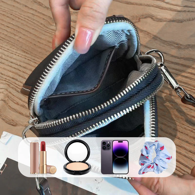 Sac à bandoulière classique en PU pour femmes avec fermeture à glissière double couche - Image 5