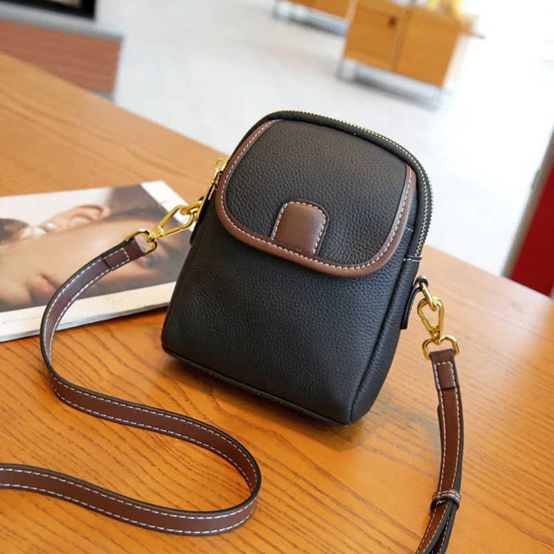Sac à bandoulière classique en PU pour femmes avec fermeture à glissière double couche - Image 9