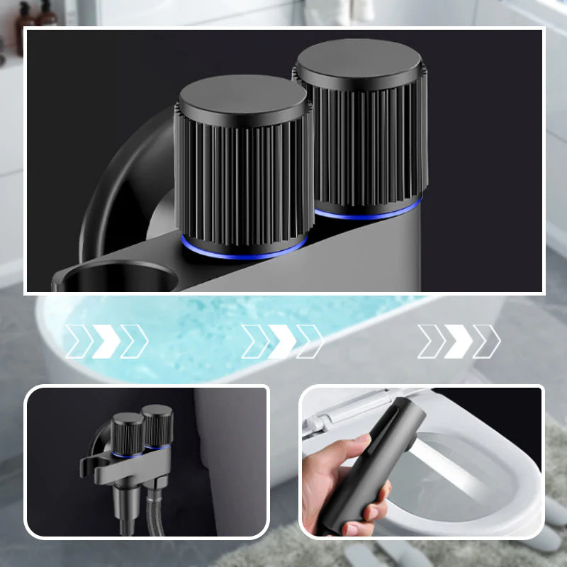 Ensemble de robinets : pulvérisateur de bidet et vanne à double contrôle 1 en 2 sorties - Image 6