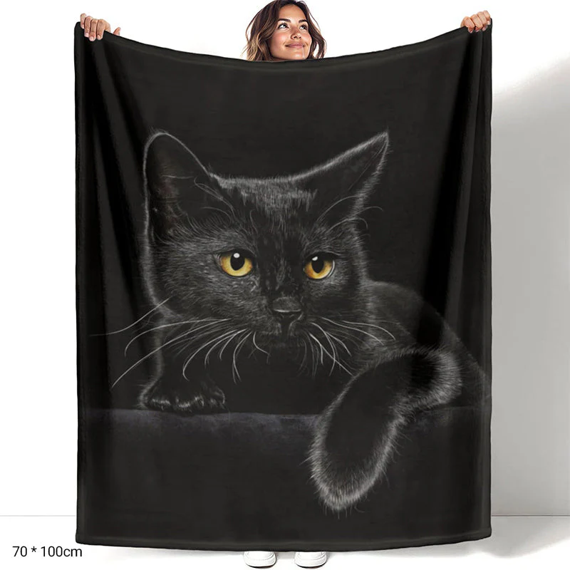 📢📢50 % de réduction !!!✨Couverture douillette toutes saisons Black Cat - Image 8