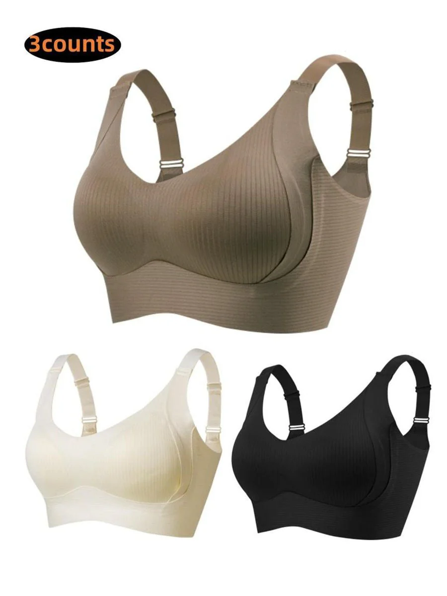 📢📢50 % de réduction !! ⏰Soutien-gorge push-up côtelé pour femmes, réglable et sans fil - Image 22