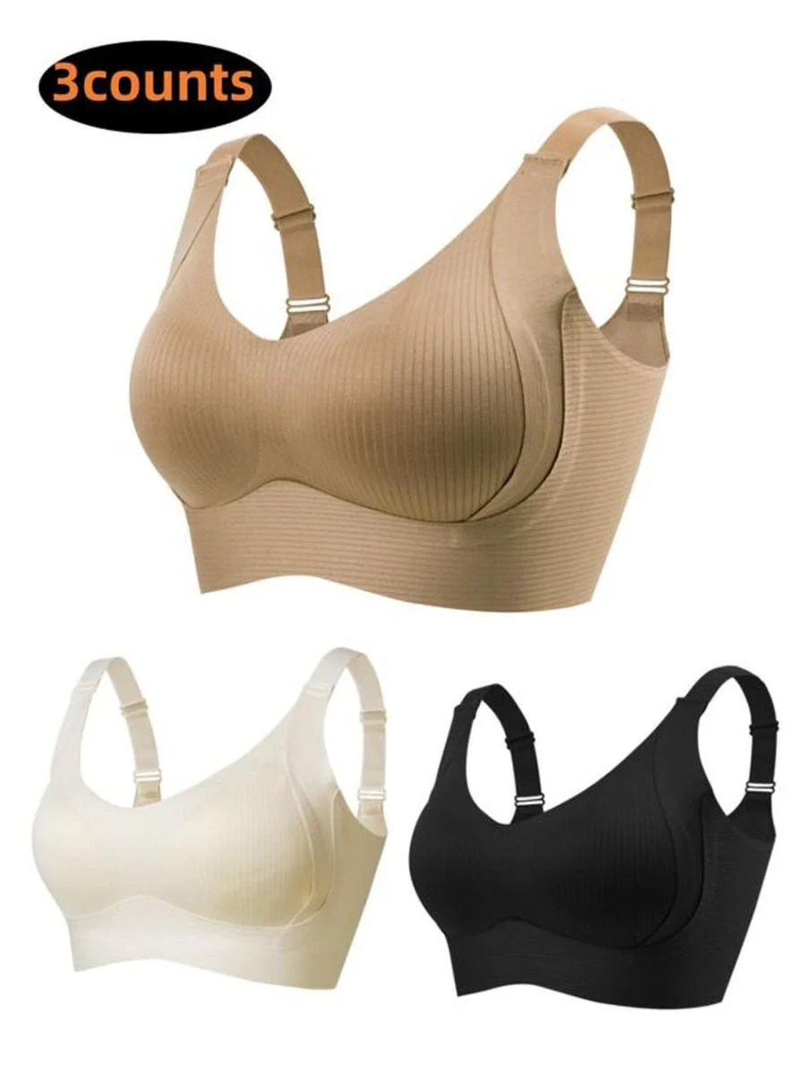 📢📢50 % de réduction !! ⏰Soutien-gorge push-up côtelé pour femmes, réglable et sans fil - Image 23