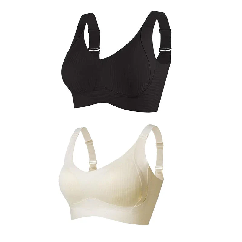 📢📢50 % de réduction !! ⏰Soutien-gorge push-up côtelé pour femmes, réglable et sans fil - Image 35