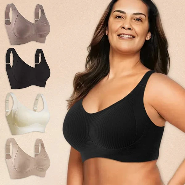 📢📢50 % de réduction !! ⏰Soutien-gorge push-up côtelé pour femmes, réglable et sans fil - Image 4