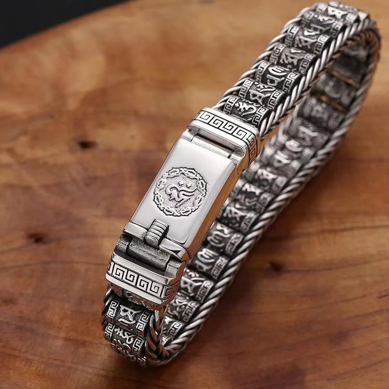 📢📢50 % de réduction !! ⏰ Bracelet Roue de Prière Tibétaine – Argent 925, Porte-Bonheur & Cadeau Saint-Valentin - Image 2