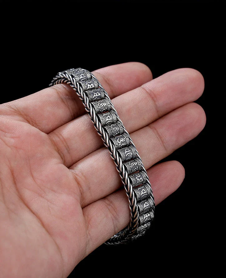 📢📢50 % de réduction !! ⏰ Bracelet Roue de Prière Tibétaine – Argent 925, Porte-Bonheur & Cadeau Saint-Valentin - Image 6