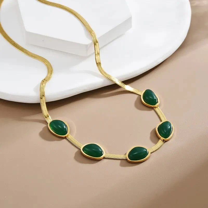 📿50 % de réduction💍Collier Emeraude Boucles d'oreilles Bracelet - Image 5
