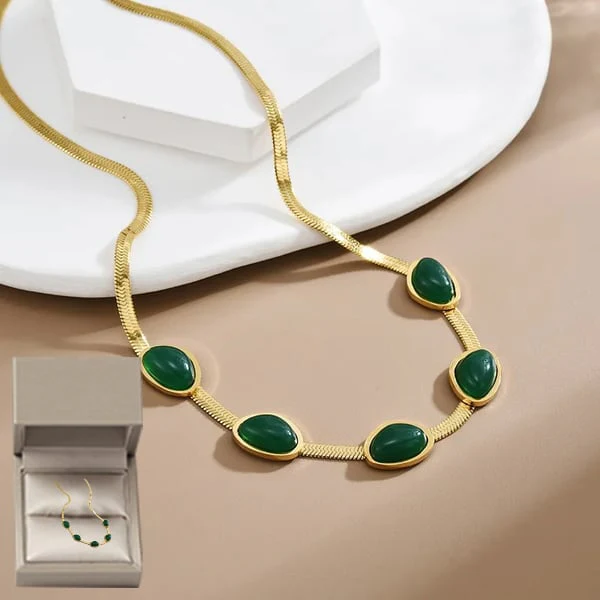 📿50 % de réduction💍Collier Emeraude Boucles d'oreilles Bracelet - Image 8