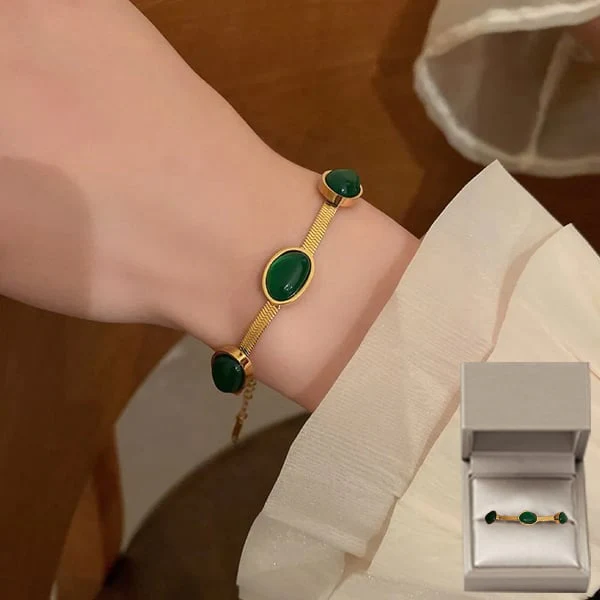 📿50 % de réduction💍Collier Emeraude Boucles d'oreilles Bracelet - Image 9