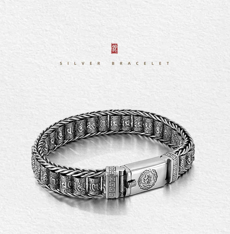 📢📢50 % de réduction !! ⏰ Bracelet Roue de Prière Tibétaine – Argent 925, Porte-Bonheur & Cadeau Saint-Valentin - Image 8