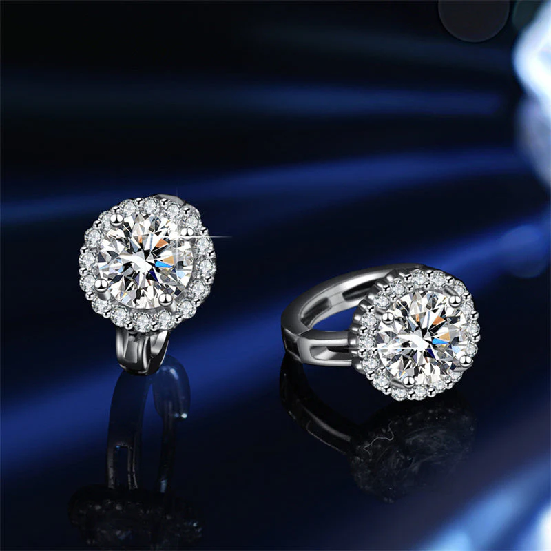 📢📢50 % de réduction !! ⏰Boucles d'oreilles créoles brillantes en faux moissanite pour femmes - Image 3