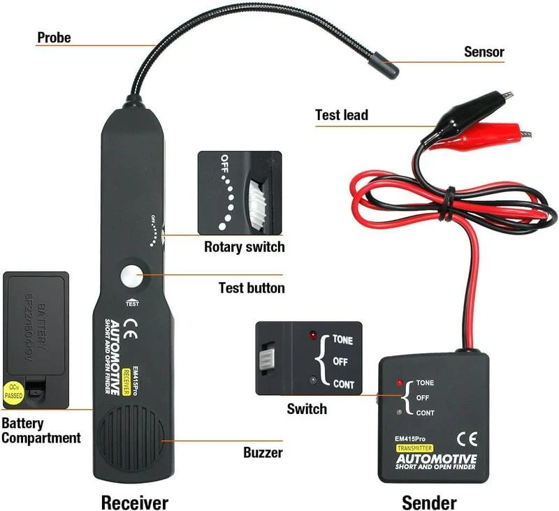 đąđą50 % DE RĂDUCTION !! â° Testeur de circuit ouvert/court-circuit automobile EM415 - Sonde CC et gĂ©nĂ©rateur audio de localisation de dĂ©fauts (prend en charge les tensions infĂ©rieures Ă 42 V) - Image 10