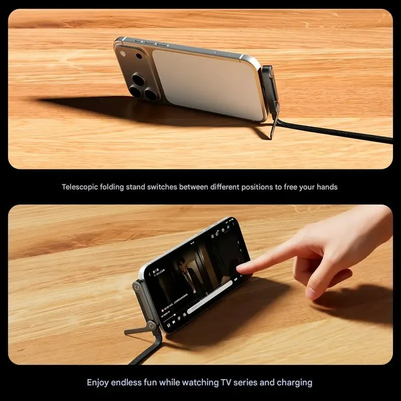 đąđą50 % de rĂ©duction !!â°CĂąble de charge rapide tressĂ© 2 en 1 avec support de tĂ©lĂ©phone intĂ©grĂ© - Image 8