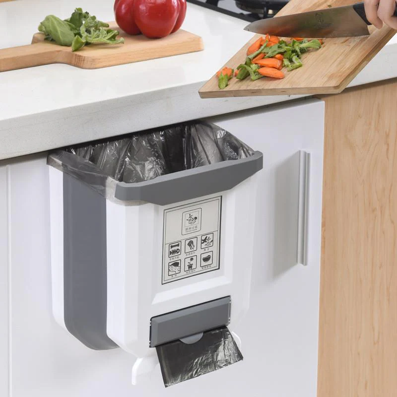 🚀😍Obtenez 5 rouleaux de sacs poubelle gratuitement🗑️Poubelle pliable pour armoires de cuisine✨ - Image 2
