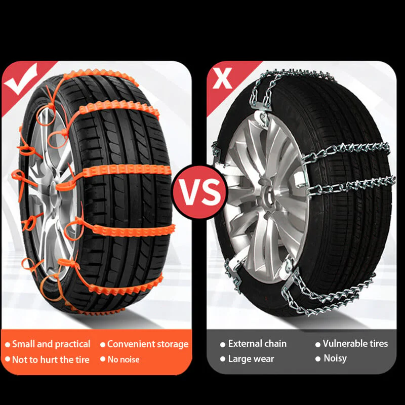 🔥 Dernier Jour de Promo ! ✨ Chaînes Antidérapantes Voiture - Nylon Résistant à -35°C, Installation Express 10s, Sécurité Toutes Routes Glissantes ❄️🚗 - Image 2