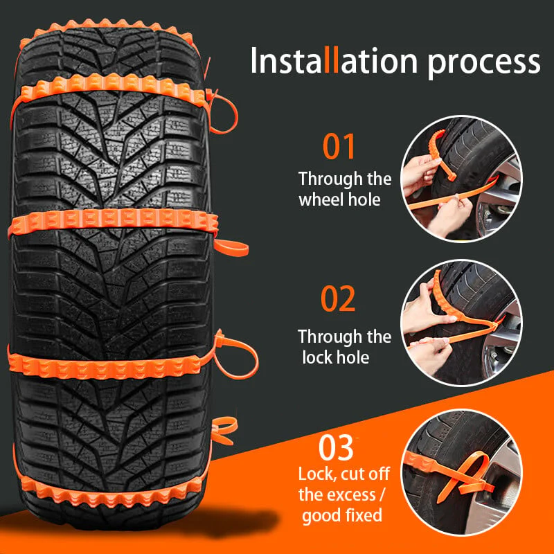 🔥 Dernier Jour de Promo ! ✨ Chaînes Antidérapantes Voiture - Nylon Résistant à -35°C, Installation Express 10s, Sécurité Toutes Routes Glissantes ❄️🚗 - Image 6