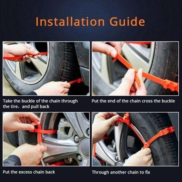 🔥 Dernier Jour de Promo ! ✨ Chaînes Antidérapantes Voiture - Nylon Résistant à -35°C, Installation Express 10s, Sécurité Toutes Routes Glissantes ❄️🚗 - Image 7