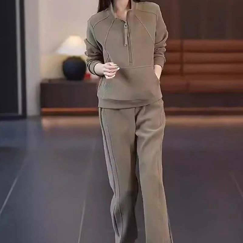 🧥👖Ensemble de 2 pièces : Sweat à capuche à demi fermeture éclair & Pantalon (style décontracté) 📢📢3 dernières heures : Grande vente⏰⏰ - Image 6