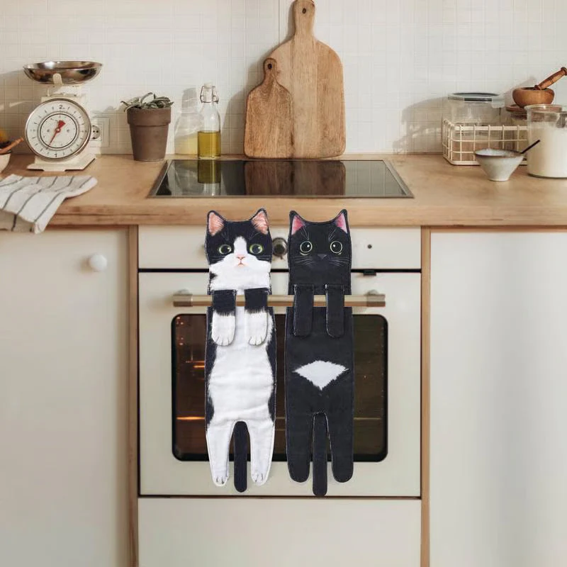 🎁DERNIER JOUR DE SOLDES 50% DE RÉDUCTION✨😺Serviette à main mignonne avec motif chat🐾 - Image 2