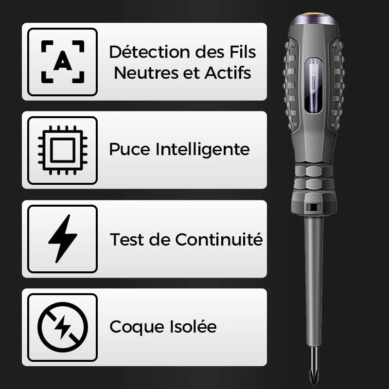 Tournevis magnétique fort à couple élevé 2-en-1 Détecteur d'électricité - Image 2
