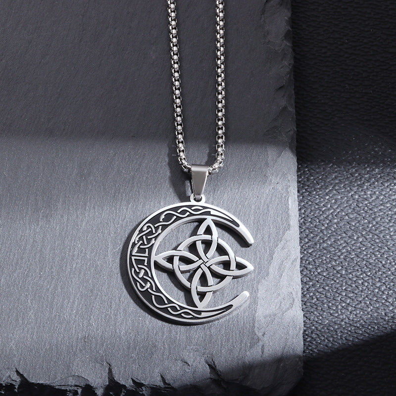đ„ DERNIER JOUR â 67% DE RĂDUCTION !đ Collier Pendentif Lune Celtique â Acier Inoxydable, Unisexe & Symbolisme de Protection - Image 3