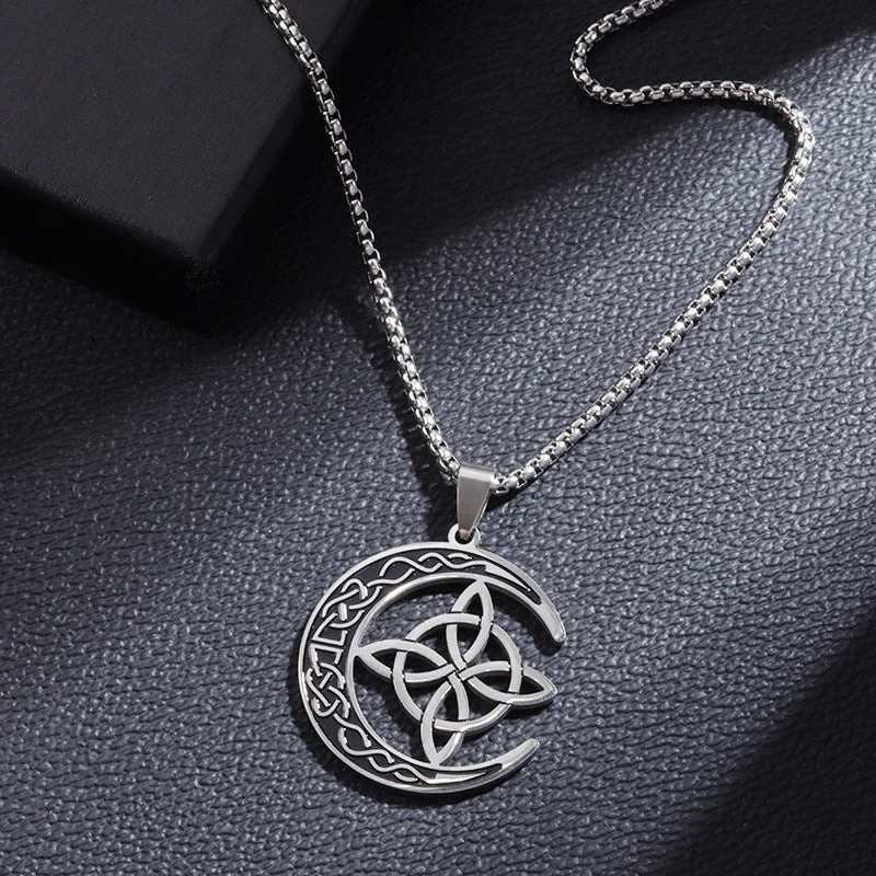 đ„ DERNIER JOUR â 67% DE RĂDUCTION !đ Collier Pendentif Lune Celtique â Acier Inoxydable, Unisexe & Symbolisme de Protection - Image 5