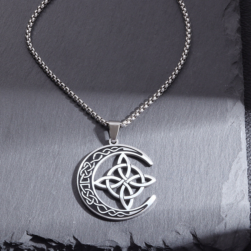 đ„ DERNIER JOUR â 67% DE RĂDUCTION !đ Collier Pendentif Lune Celtique â Acier Inoxydable, Unisexe & Symbolisme de Protection - Image 6