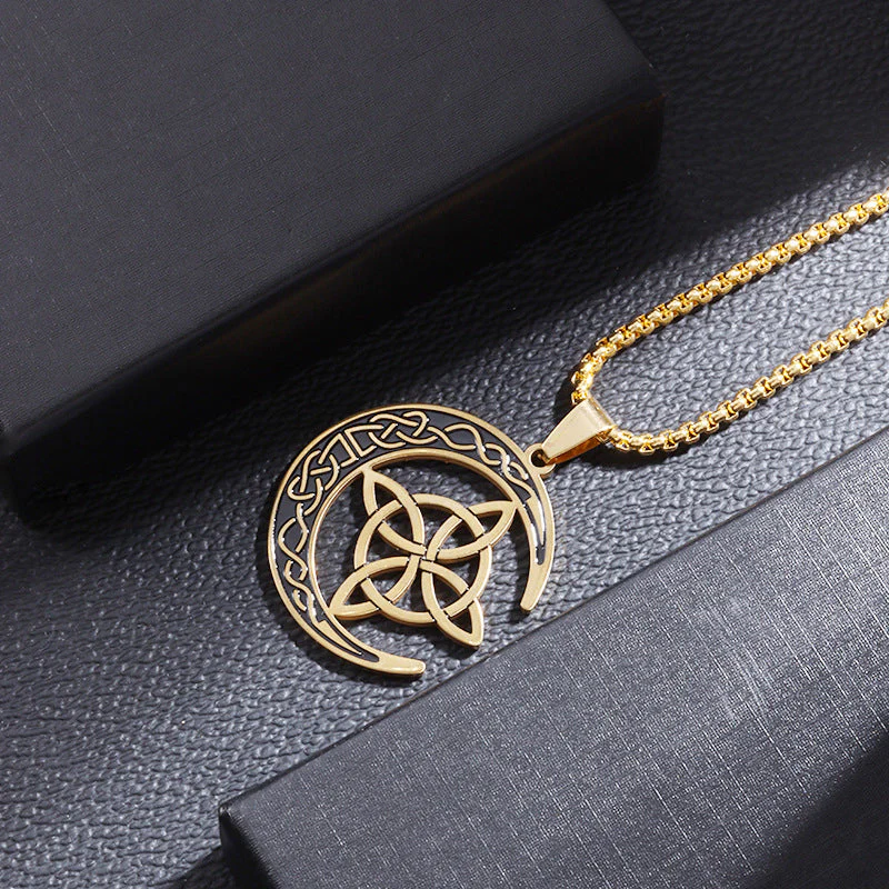 đ„ DERNIER JOUR â 67% DE RĂDUCTION !đ Collier Pendentif Lune Celtique â Acier Inoxydable, Unisexe & Symbolisme de Protection - Image 7