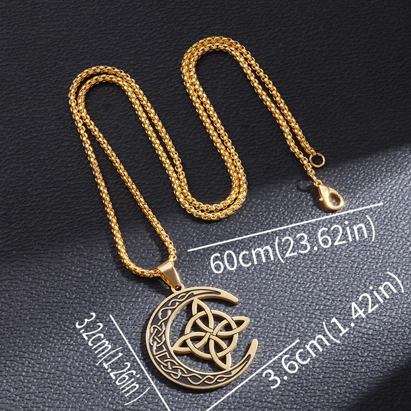 đ„ DERNIER JOUR â 67% DE RĂDUCTION !đ Collier Pendentif Lune Celtique â Acier Inoxydable, Unisexe & Symbolisme de Protection - Image 8