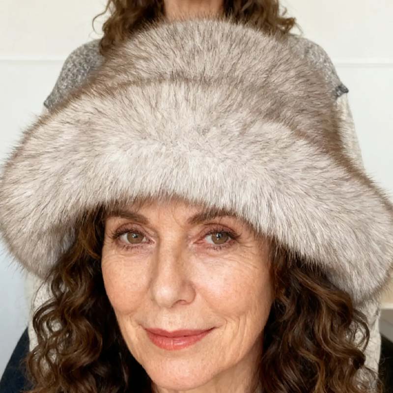 Chic Warm Soft Faux Fur Fisherman Hat - Image 2