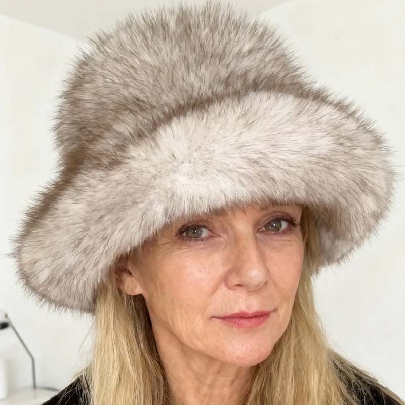 Chic Warm Soft Faux Fur Fisherman Hat - Image 3
