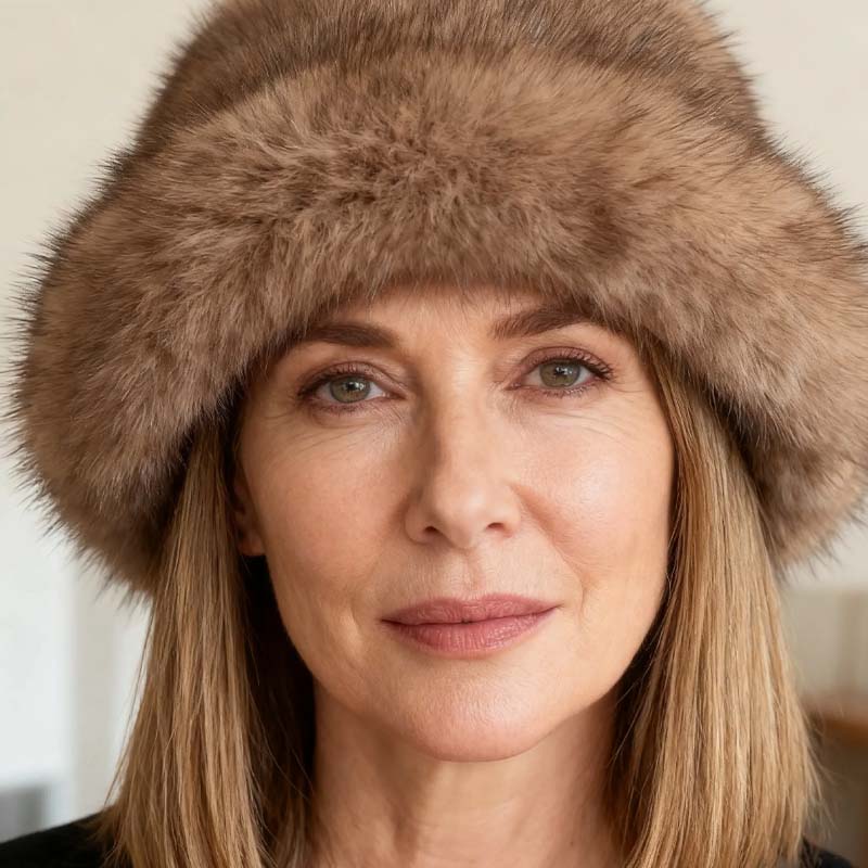 Chic Warm Soft Faux Fur Fisherman Hat - Image 5
