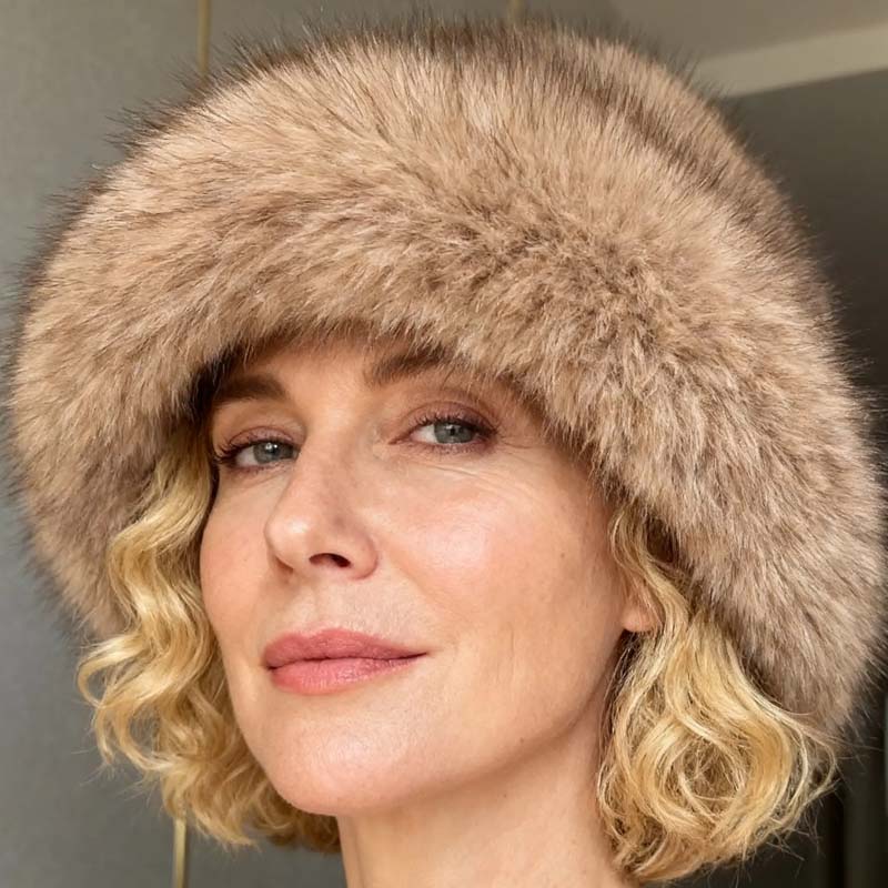 Chic Warm Soft Faux Fur Fisherman Hat - Image 6