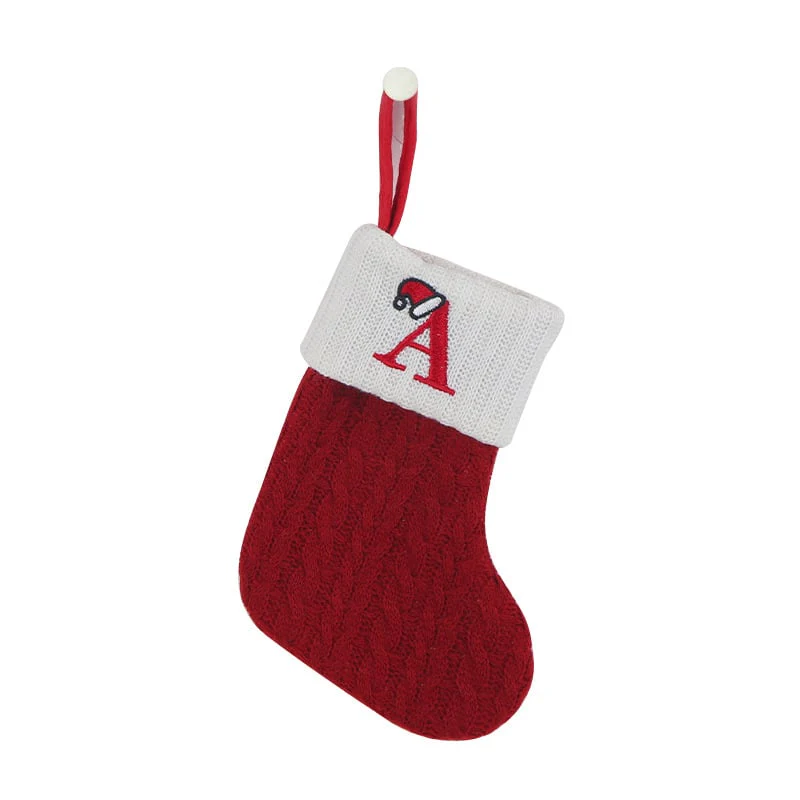 🔥SOLDES -50 % DE RÉDUCTION🔥  Chaussettes en tricot douillettes, sac cadeau brodé en forme de bonbon, chaussette de Noël avec lettre - Parfait pour les tout-petits ! - Image 11