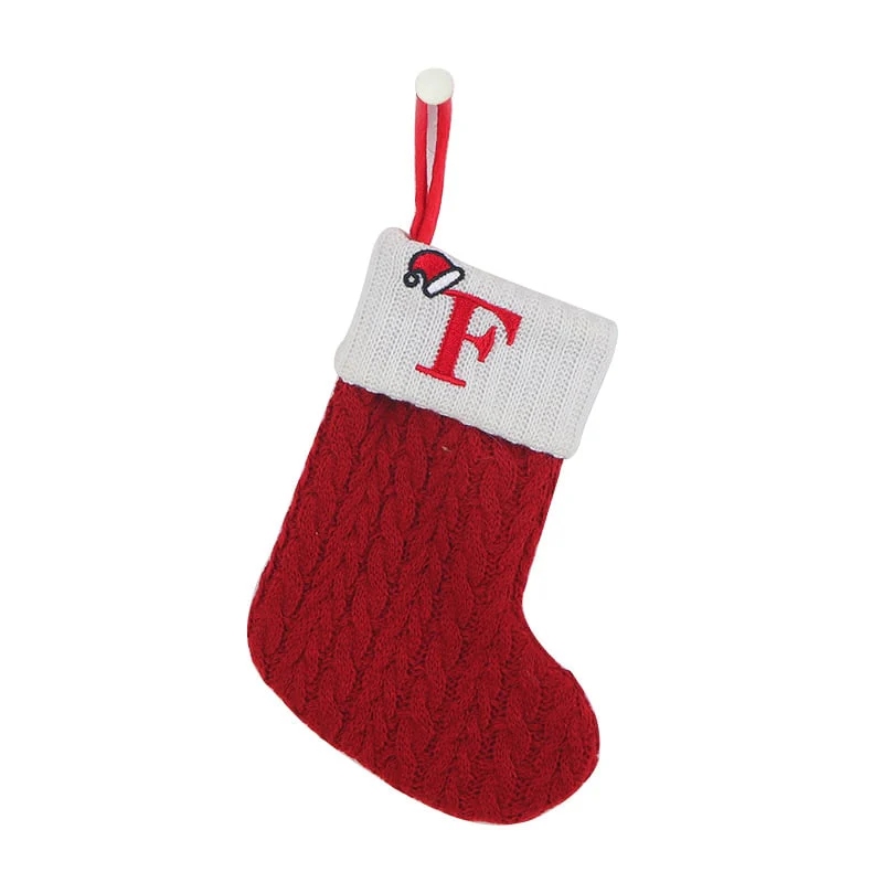 🔥SOLDES -50 % DE RÉDUCTION🔥  Chaussettes en tricot douillettes, sac cadeau brodé en forme de bonbon, chaussette de Noël avec lettre - Parfait pour les tout-petits ! - Image 16
