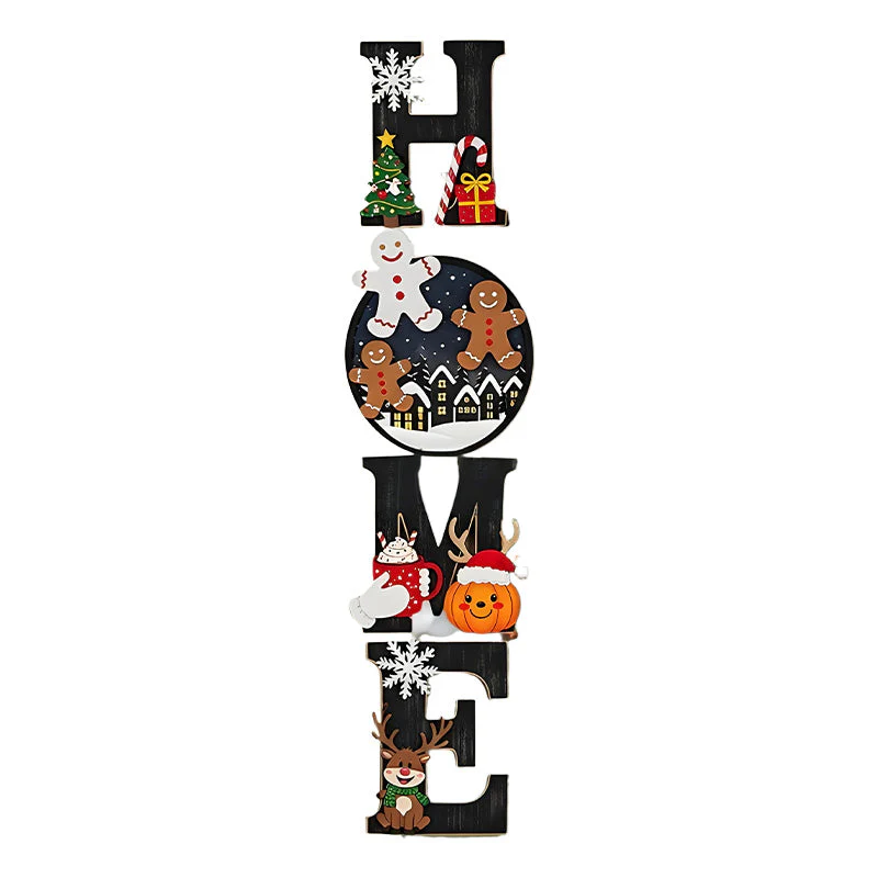 📢📢60 % de réduction !!!🎅Décoration murale en bois pour Noël avec lettres - HOME/JOY - Image 10