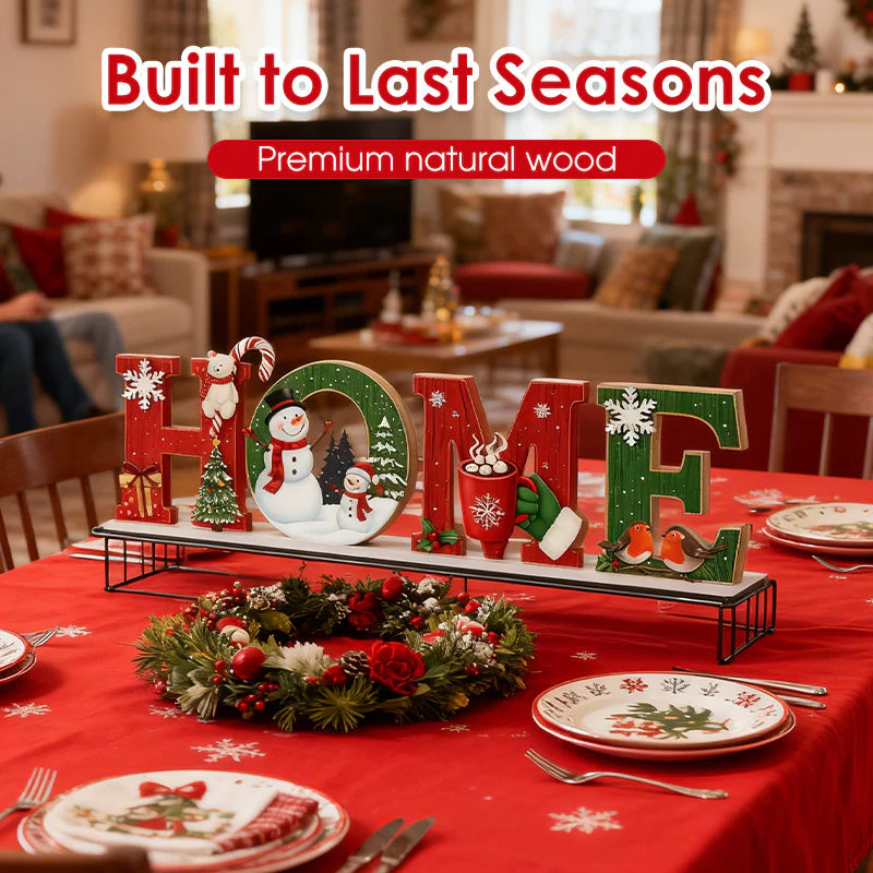 📢📢60 % de réduction !!!🎅Décoration murale en bois pour Noël avec lettres - HOME/JOY - Image 5