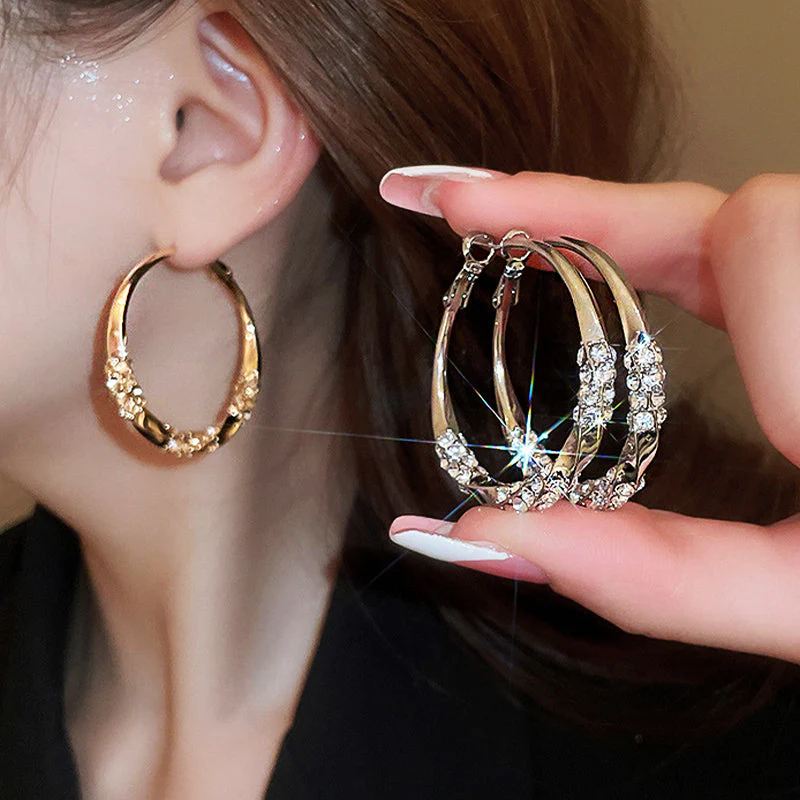 🌙💎Boucles d'oreilles circulaires avec zircon(🔥60% de réduction)