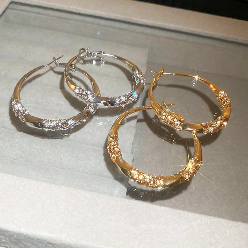 🌙💎Boucles d'oreilles circulaires avec zircon(🔥60% de réduction) - Image 6