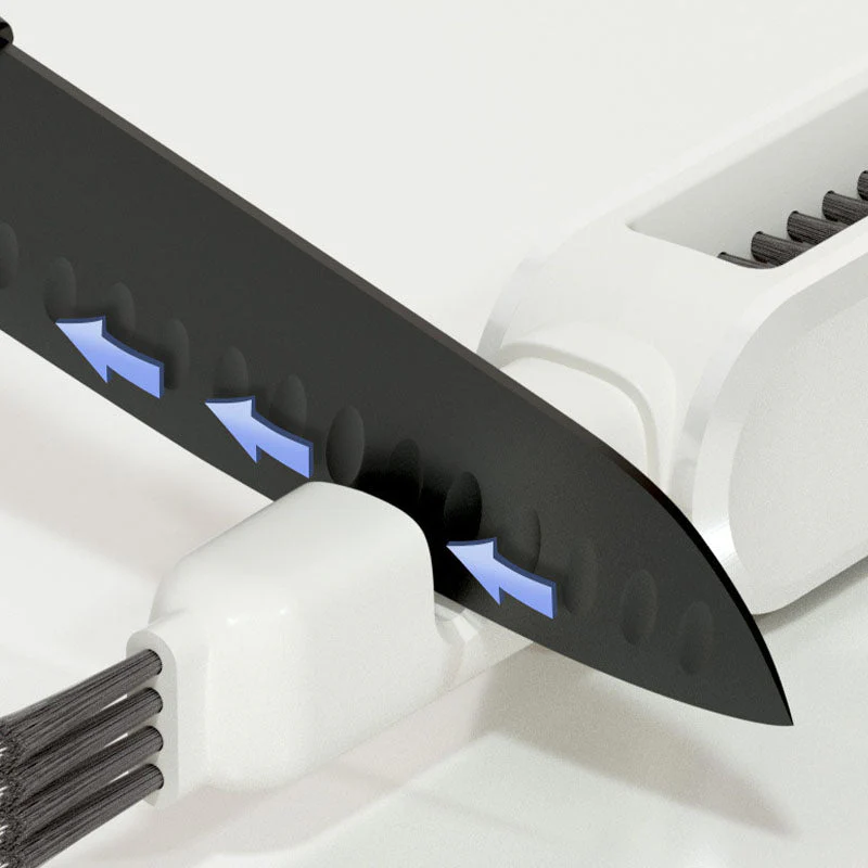 Multi-Function Cleaning Brush with Built-in Sharpener for Knives - Image 6