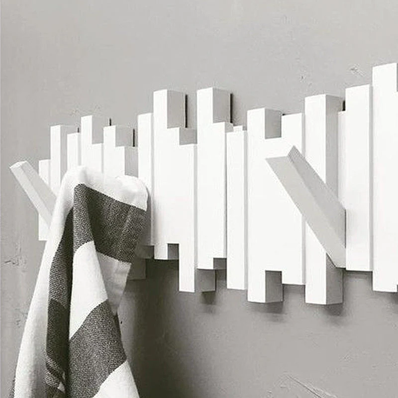 Porte-manteau mural créatif avec pinces rétractables - Image 12