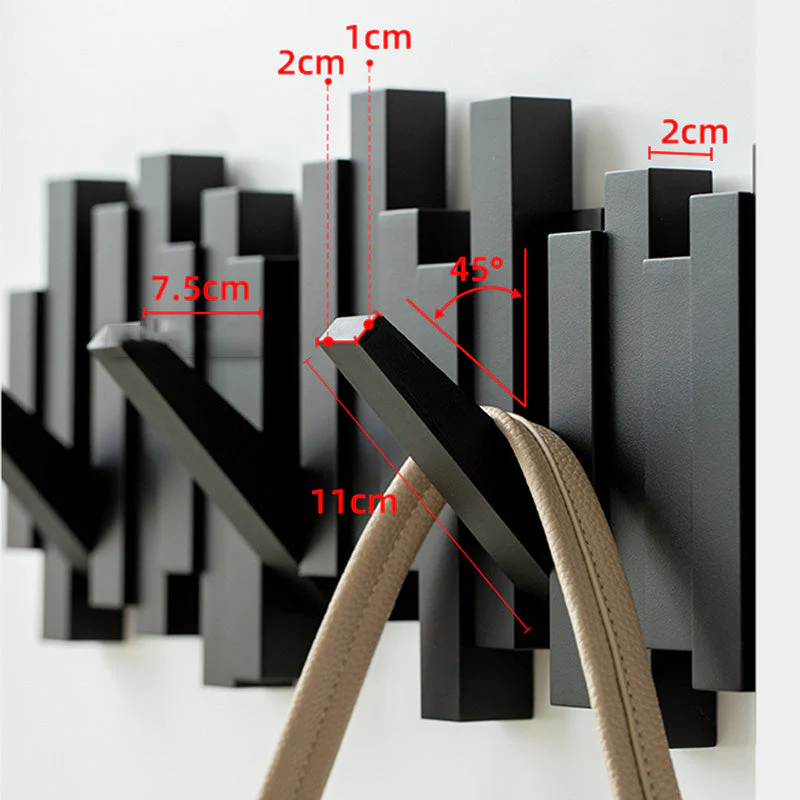 Porte-manteau mural créatif avec pinces rétractables - Image 13