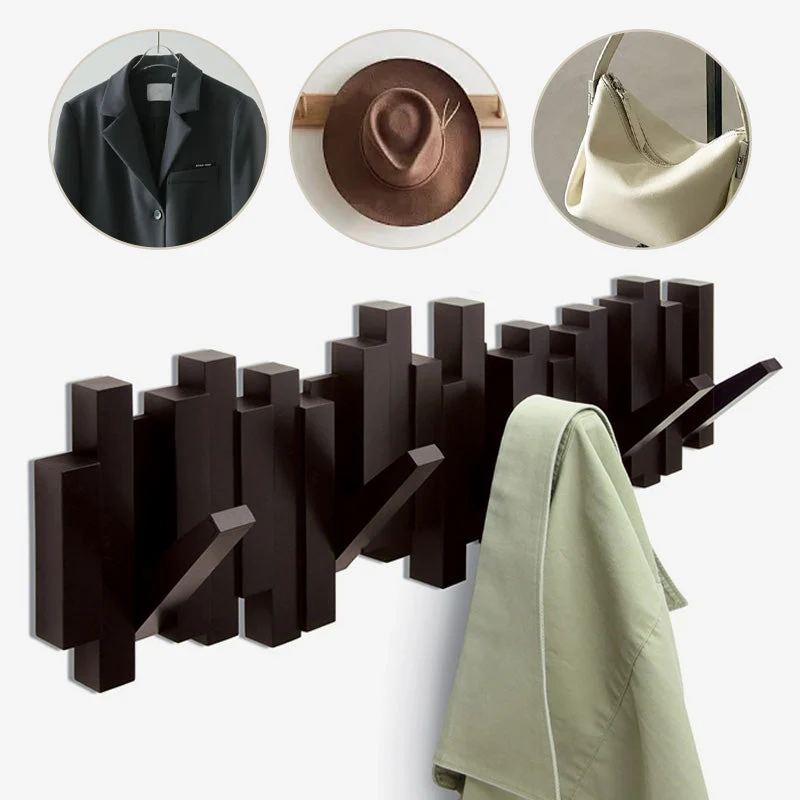 Porte-manteau mural créatif avec pinces rétractables - Image 15