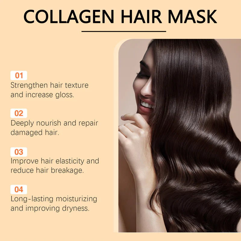 🎁🚀Achetez 3 obtenez 2 gratuit 🌸 Masque de collagène pour cheveux secs et endommagés - Image 8