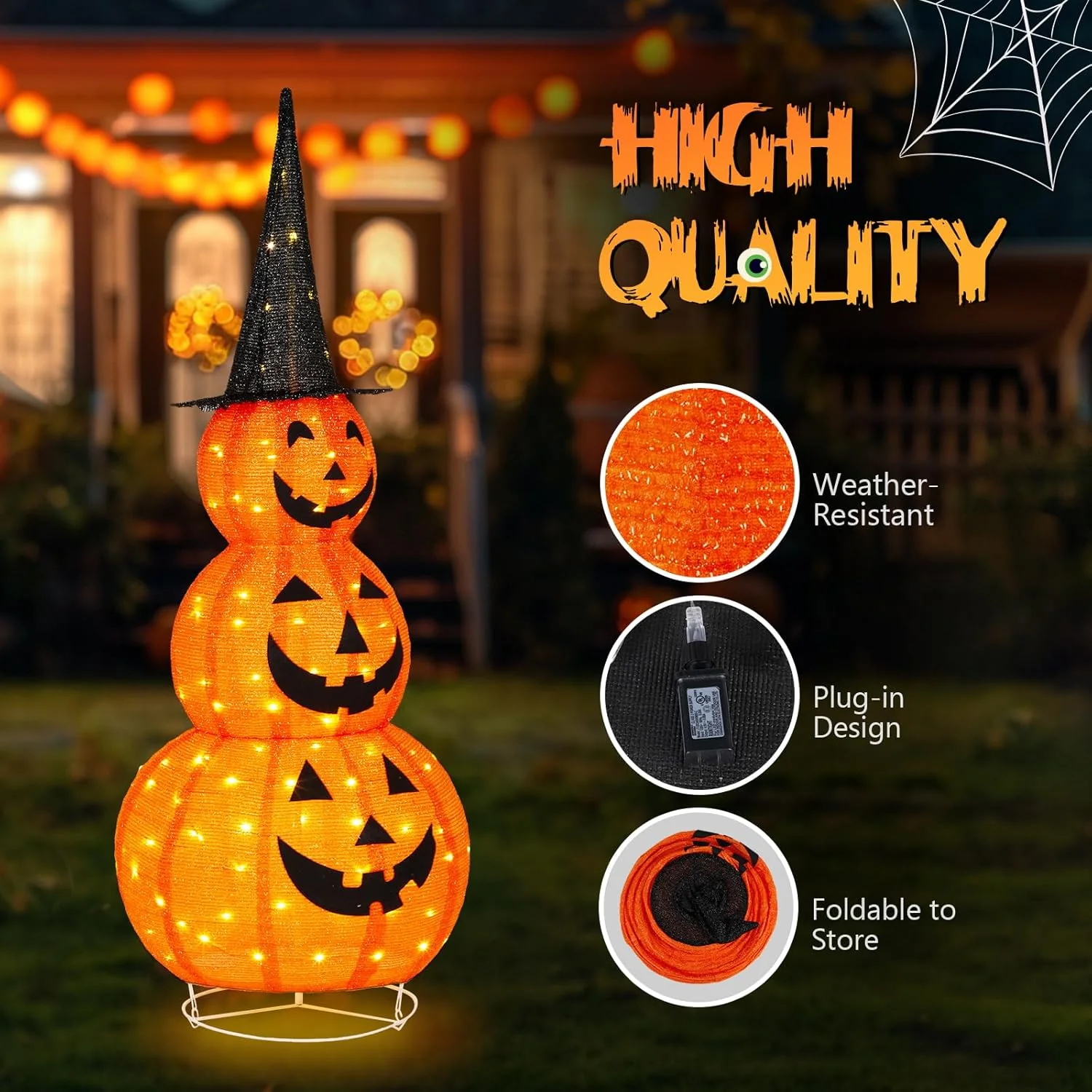 đ 60% DE RĂDUCTION ! đ Citrouilles Halloween Pliables - DĂ©corations RĂ©utilisables sans Stockage, RĂ©sistantes aux IntempĂ©ries pour ExtĂ©rieur/IntĂ©rieur đ âš - Image 7