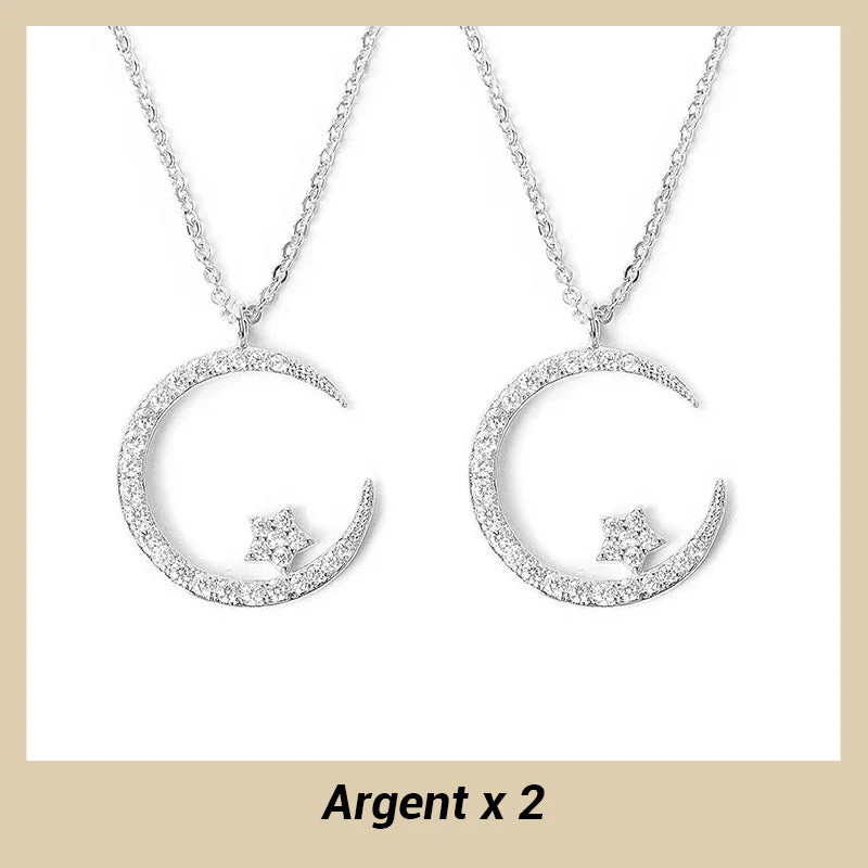 Collier Étincelant avec Pendentif d'Étoile et de Lune - Image 11