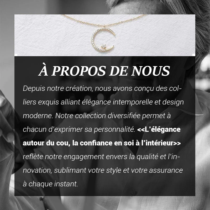 Collier Étincelant avec Pendentif d'Étoile et de Lune - Image 8